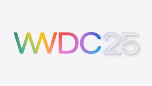 WWDC25라는 글자가 무지갯빛 그라데이션 색상으로 디자인된 로고 이미지
